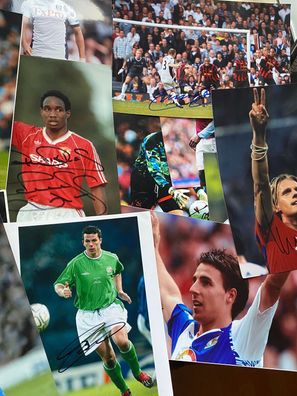 27 Autogramme Fußball international - viele seltene top Stücke - 23 Großfotos