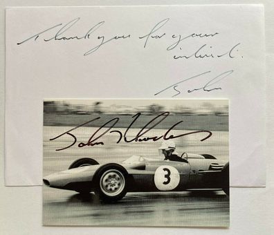 John Rhodes - Formel 1 - 2 original Autogramme - Größe 15 x 10 cm