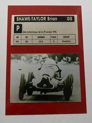 Brian Shawe-Taylor - Formel 1 - original Autogramm Rückseite - Größe 17 x 12 cm