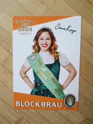 Hamburger Bierkönigin Blockbräu 2022 Jana Kreye - Autogramm!!!