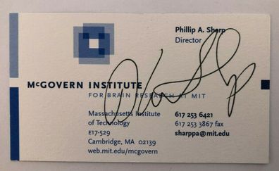 Phillip Allen Sharp - Nobelpreis Medizin 1993 - original Autogramm - 9 x 5 cm