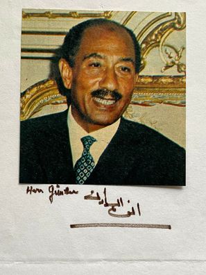 Muhammad Anwar as-Sadat - Nobelpreis Frieden 1979 - original Autogramm