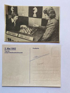 Anatoli Jewgenjewitsch Karpow - Schach - original Autogramm Größe 15 x 10 cm