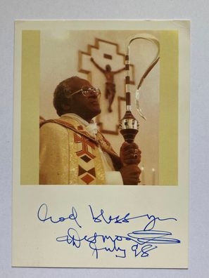 Desmond Tutu - Nobelpreis Frieden 1984 - original Autogramm - 15 x 10 cm