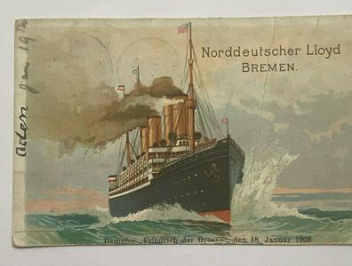 Deutsche Seepost Australische Hauptlinie 1906 - Dampfer Friedrich der Grosse