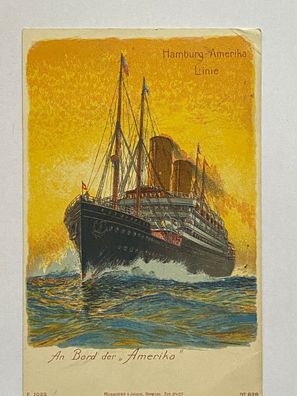 Deutsche Seepost Linie Hamburg New York 1910 - An Bord der Amerika