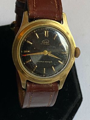 Eusi 17 Rubis - seltene Vintage Armbanduhr Herren - Handaufzug - Werk läuft