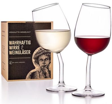 Vi(n)oletta Wankelmut Weinglas Set mit Sti(e)l wirre Weingläser handgebogen Geschenk