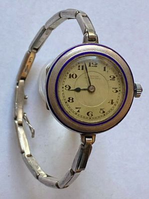 Union Horlogere 800er Silber - seltene Armbanduhr um 1900 - Werk läuft
