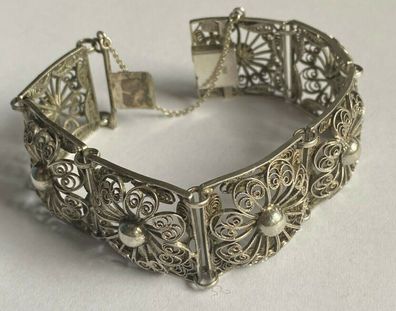 Breites , antikes Armband um 1900 - 835er Silber - feinste Juwelliersarbeit