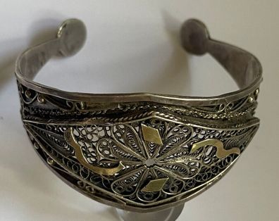 Armreif Orientalisch - 800er Silber / Antik - Stegbreite oben 3,5 cm
