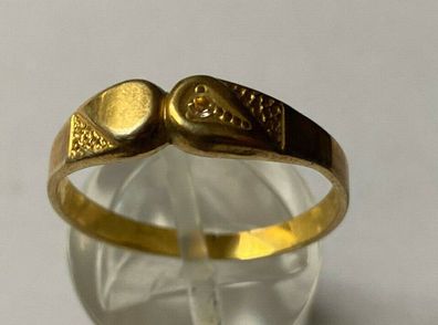 Jugendstil - schlichter Ring 925er Silber / vergoldet - Ringgröße 61
