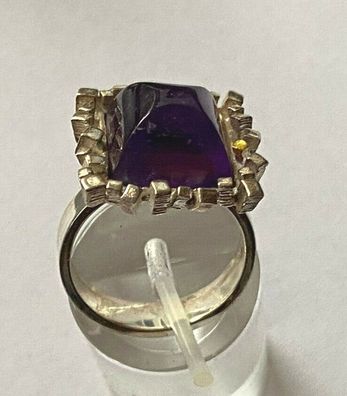 Art-Deco - eleganter Ring 800er Silber mit Amethyst - Ringgröße 53