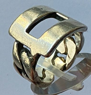 Robuster Silbering - Flechtmuster Schiene - 925er Silber - Ringgröße 48