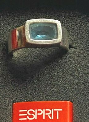 Ring von Esprit 925er Silber mit Aquamarin im original Etui - Ringgröße 55