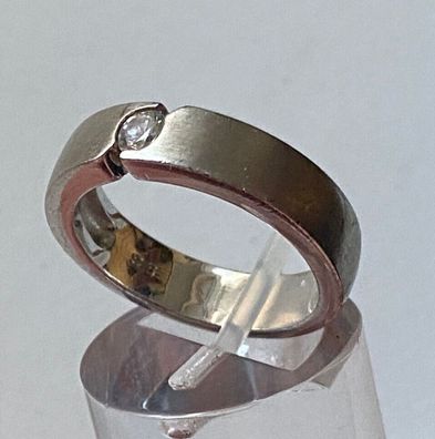 Eleganter Design Ring - 925er Silber - transparenter Stein - Ringgröße 53