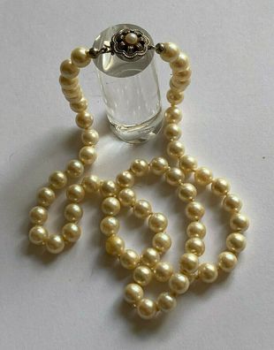 Süßwasser-Perlenkette - Designerarbeit Schließe mit Perle 925er Silber