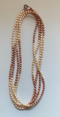 Perlenkette 925er Silberschließe - Endloskette sehr lang - Strang ca 2 Meter