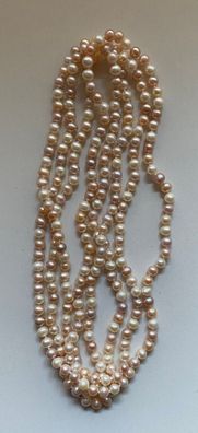 Perlenkette - Endloskette Mehrfarbig weiß / rosa - Strang ca 170 cm