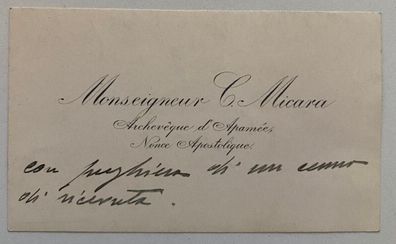 Clement Micara - Kurienkardinal Rom - original Autograph - 10 x 6 cm