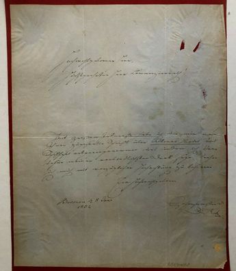 Arnold Duckwitz - Bürgermeister Bremen - original signierter Autograph 1852
