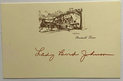 Lady Bird Johnson ( Frau vom US-Präsident Lyndon B. Johnson ) - orig. Autogramm
