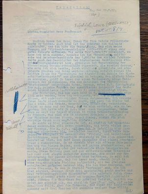 Friedrich Lenz ( 1885-1968 ) - seltener an Lenz gerichteter Brief -Monogrammiert