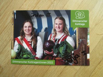 Dithmarscher Kohlregentinnen 2022 Inken Sprick & Fenja Reimers handsign. Autogramme!!