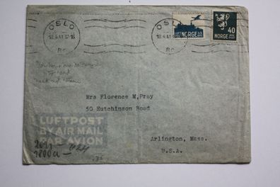 Norwegen / Norge - Oslo auf Arlington U.S.A. 18.4.1941 - Luftpost / Zensur