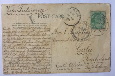 Cala - South Africa - Pre-Union period - Single Circle Postmark - from India