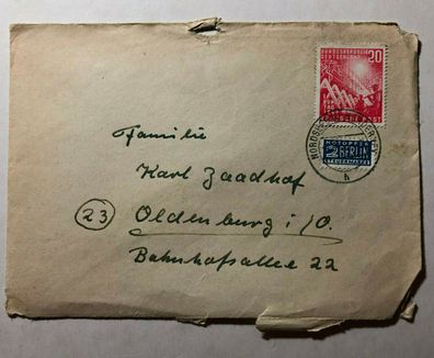 Nordseebad Norderney - Deutsche Post mit EF 112 auf Oldenburg 24.6.1950