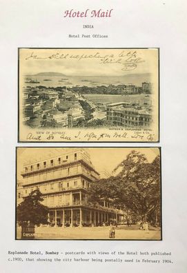 Hotel Mail India - Esplanade Hotel, Bombay - Feb 1904 to Great Britain
