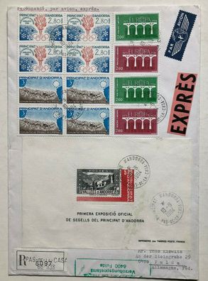 Andorra - Expres-Brief, Pas de la Casa , 10.8.1984 - MiF auf Fulda / Germany