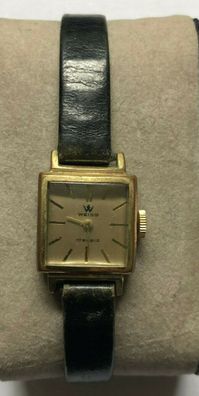 Armbanduhr Damen Weiss - Goldplated - 17 Rubis - Handaufzug - Gangbar