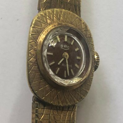 BWC 17 Rubis - Vintage Vergoldet- Handaufzug - Armbanduhr Damen - Werk läuft
