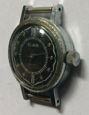 Slava - Handaufzug - Vintage - Damen Armbanduhr - Werk läuft
