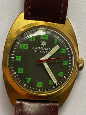Junghans 17 Jewels - seltene Armbanduhr Unisex - Handaufzug - Werk läuft