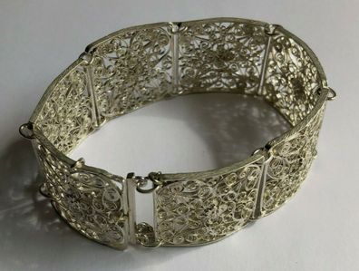 Wunderschöner, fein zesiliertes , breites Armband - 800er Silber - Meisterarbeit