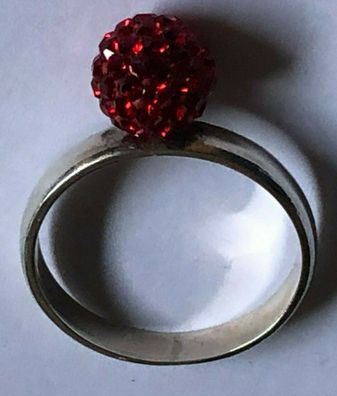 Ring 925er Silber - Art Granatbesatz aus vielen Einzelsteinen - Juweliersarbeit