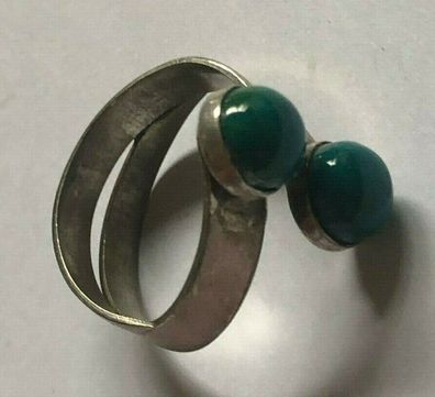 Ring Vintage - 925er Silber mit Türkis - 30er Jahre - Ringgröße 55