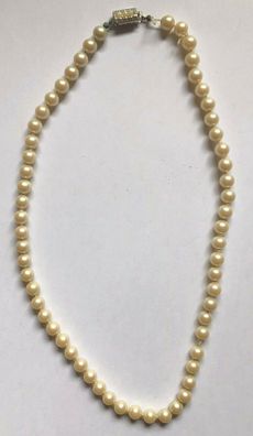 Perlenkette mit Schließe 835 Silber - Länge geschloßen ca 25 cm