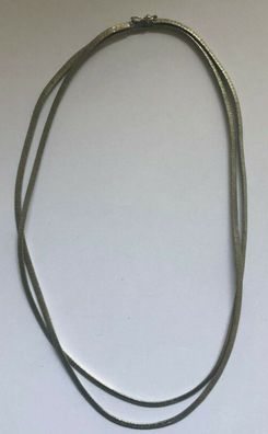 Kette - Silber - 2 Strängig - Juweliersarbeit - 33 Gramm - Geöffnet 46 cm