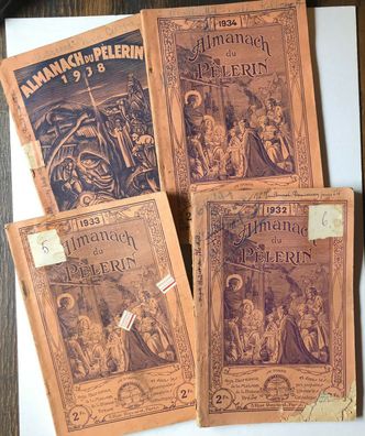 4 x Almanach du Pèlerin, 1932, 1933, 1934 , 1938 - Maison de la Bonne Presse