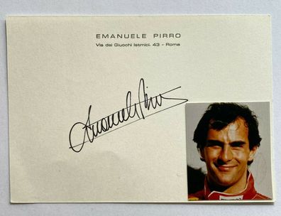 Emanuele Pirro - Formel 1 - original Autogramm - Größe 15 x 10 cm