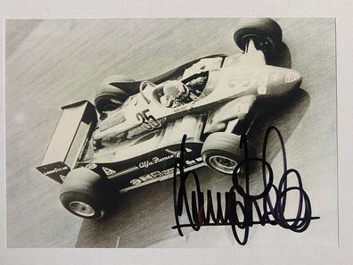 Bruno Giacomelli - Formel 1 - original Autogramm - Größe 17 x 12 cm