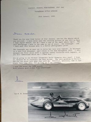 Ian Stewart - Formel 1 - original Autogramm + Brief - Größe 15 x 10 cm
