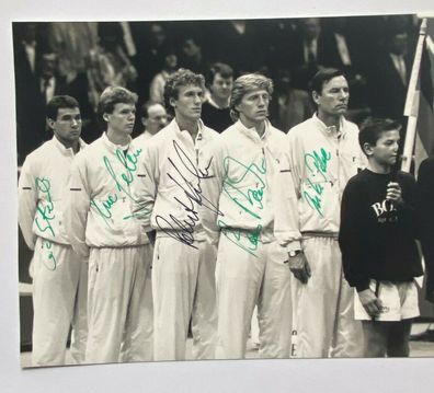 Daviscup 1988 - Tennis - alle original Autogramme - Großfoto 21 x 16 cm