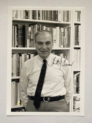 Kenneth Joseph Arrow - Nobelpreis Wirtschaft 1972 - orig Autogramm - 17 x 12 cm