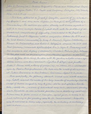 Jan Tinbergen - Nobelpreis Wirtschaft 1969 - original Manuskript - 30 x 20 cm