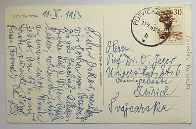 Leopold Ruzicka - Nobelpreis Chemie 1939 - original Autograph Oktober 1963